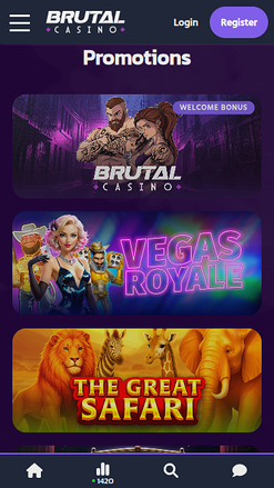 Promotions mobiles de Brutal Casino