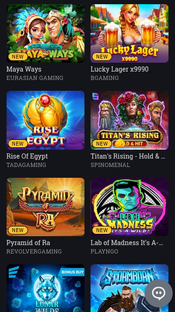 Jeux mobiles de Bspin.io Casino
