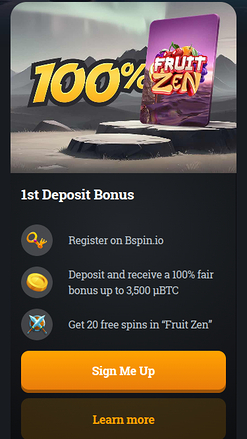 Promotions mobiles de Bspin.io Casino
