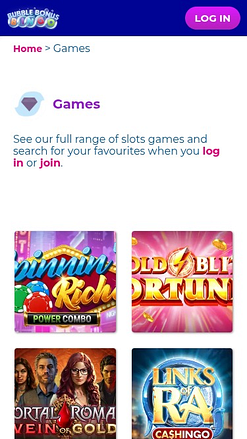 Jeux mobiles de Bubble Bonus Bingo