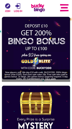 Promotions mobiles de Bucky Bingo