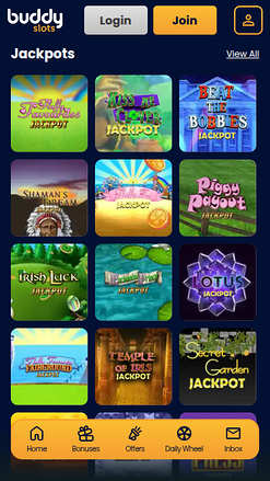 Jackpot mobile de Buddy Slots Casino