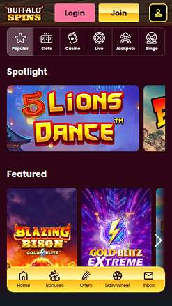 Buffalo Spins Casino Mobile Games