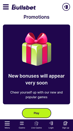 Promociones de Bullsbet Casino para móvil