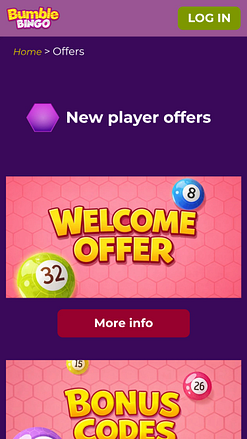 Promoções do Bumble Bingo para dispositivos móveis