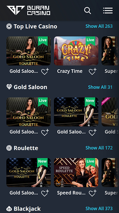 Croupier en direct mobile de Buran Casino