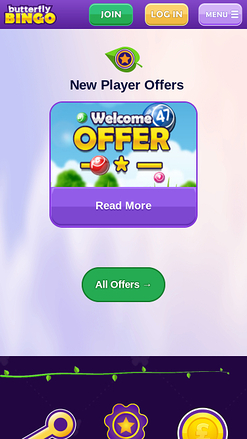 Акции Butterfly Bingo для мобильных устройств