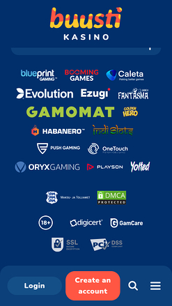 Buusti Kasino Mobile Développeurs de jeux