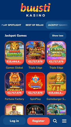 Buusti Kasino Mobile Jackpot