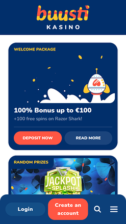 Promotions mobiles Buusti Kasino