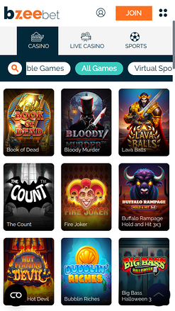 Jeux mobiles de Bzeebet Casino