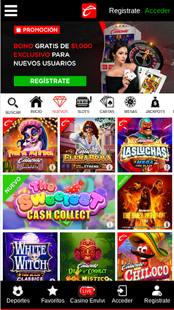Caliente Casino Mobile Jeux