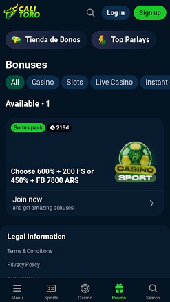 Promociones móviles del Casino Calitoro
