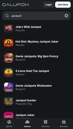 Jackpot mobile de Calupoh Casino