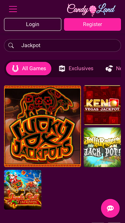 Jackpot mobile de CandyLand Casino
