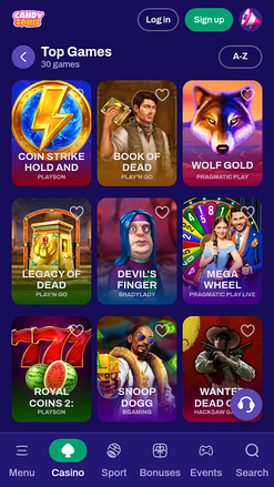 CandySpinz Casino Mobile Jeux