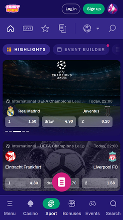 CandySpinz Casino Mobile Paris Sportifs