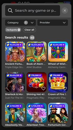 Bote móvil de Capospin Casino