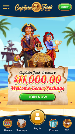 Captain Jack Casino Mobile Homepage