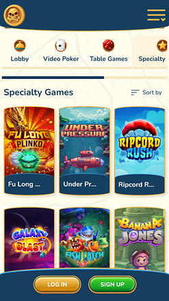 Juegos especiales para móviles del casino Captain Jack