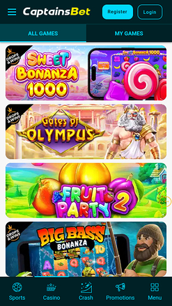 Juegos de Captainsbet Casino en móvil
