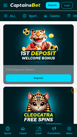Promociones de Captainsbet Casino en móvil