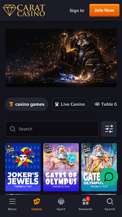 Giochi per dispositivi mobili del casinò CaratCasino