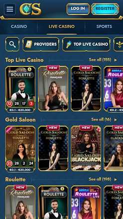 Casino Casea con crupier en vivo