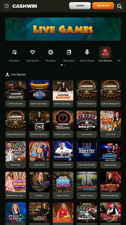 Croupier en direct de Cashwin sur mobile