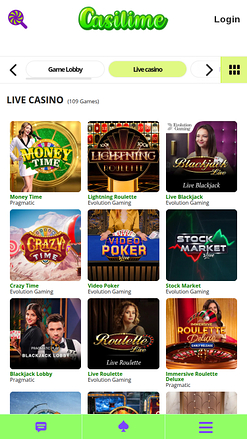 Casilime Casino Live Dealer Mobile