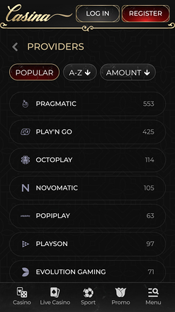 Desarrolladores de juegos de Casina Casino