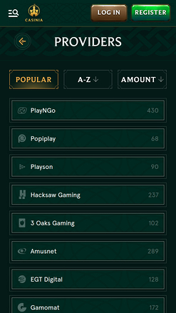 Casinia Casino Mobile Spielentwickler