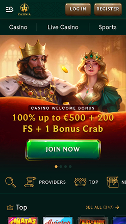 Casinia Casino Mobile Startseite