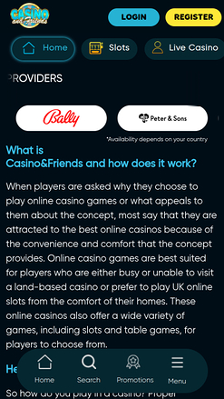 Desarrolladores de juegos de Casino And Friends para móvil