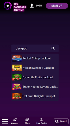 Jackpot mobile di Casino Bit