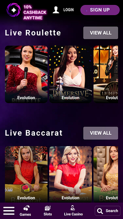 Dealer dal vivo mobile di Casino Bit