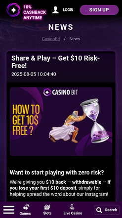 Notizie mobili di Casino Bit