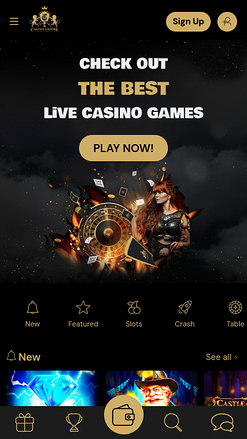 Page d'accueil mobile de Casino Empire