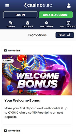 Imagen de promociones móviles de Casino Euro