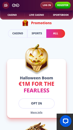 Promociones de Casino Infinity en móvil