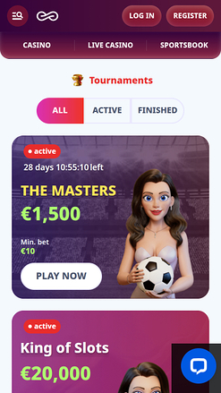 Torneos móviles de Casino Infinity