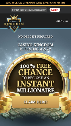 Casino Kingdom Page d’accueil mobile