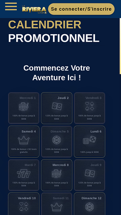 Casino La Riviera Calendario promocional móvil