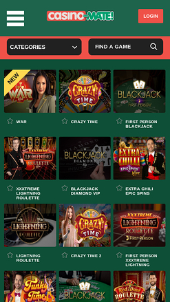 Croupier en direct mobile de Casino Mate