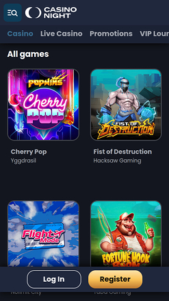 Juegos móviles de Casino Night