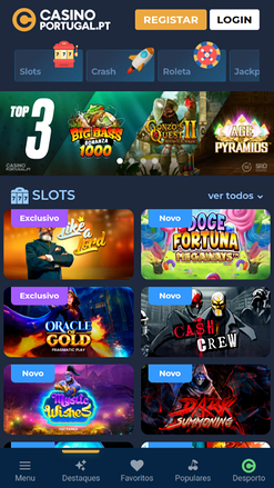 Casino Portugal Page d’accueil mobile