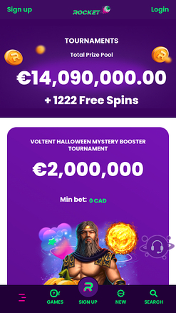 Tournois mobiles de Casino Rocket