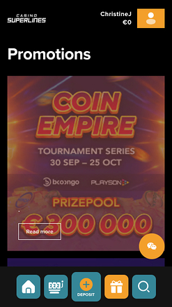 Promotions mobiles de Casino Superlines