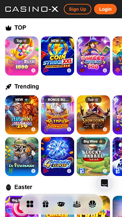 Jeux mobiles de Casino X