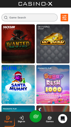 Casino X Mobile-Spiele